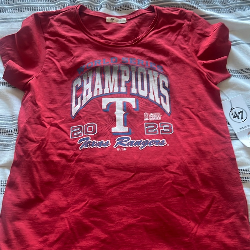 BRAND NEW: Texas Rangers World Series women’s t-shirt.